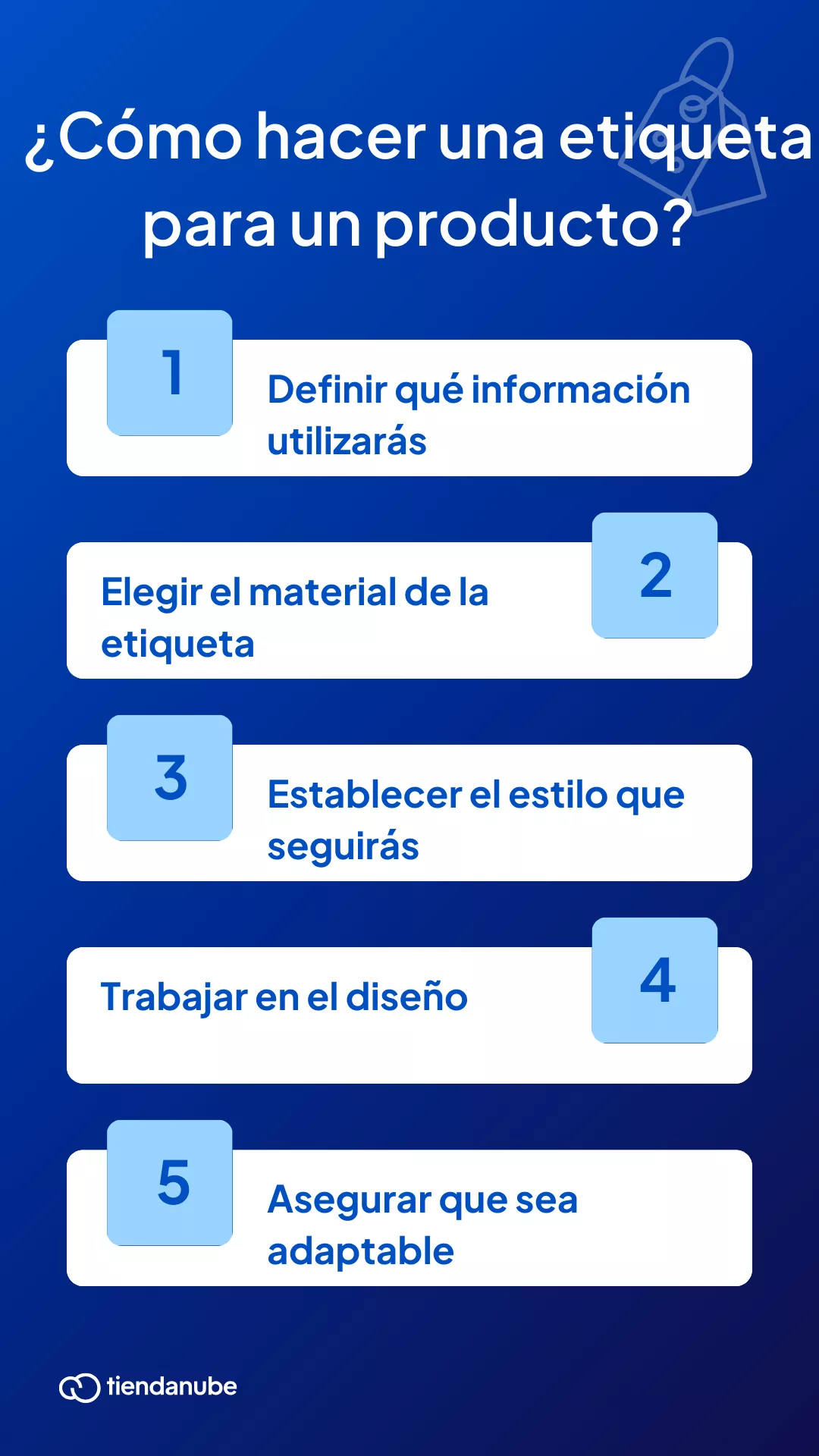 Pasos de c&oacute;mo crear una etiqueta de un producto.