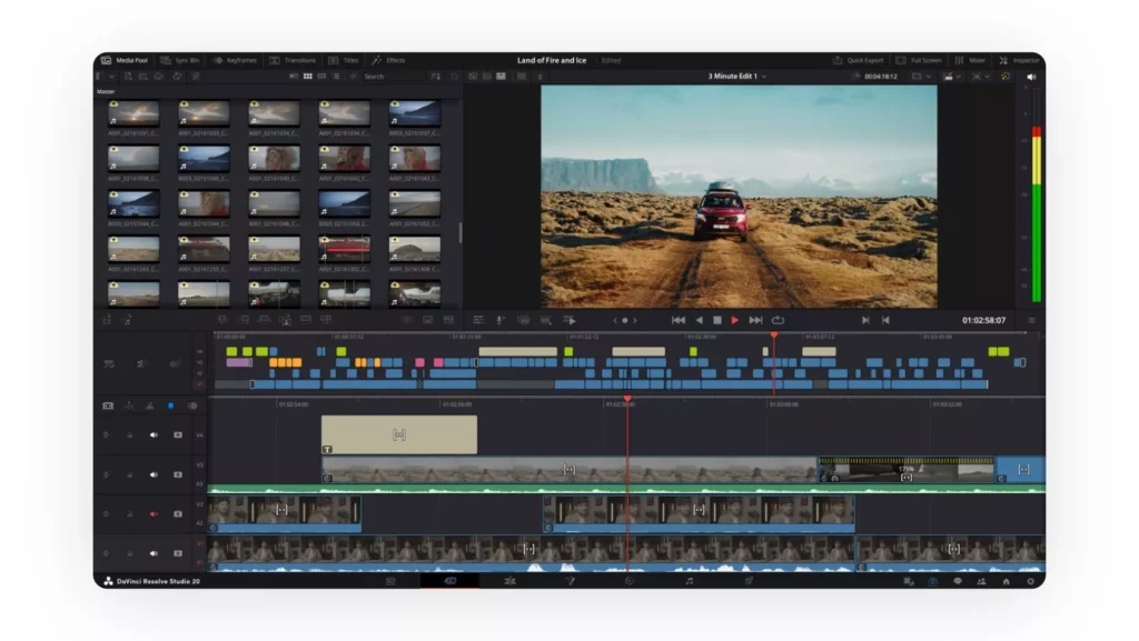 Captura de tela DaVinci Resolve