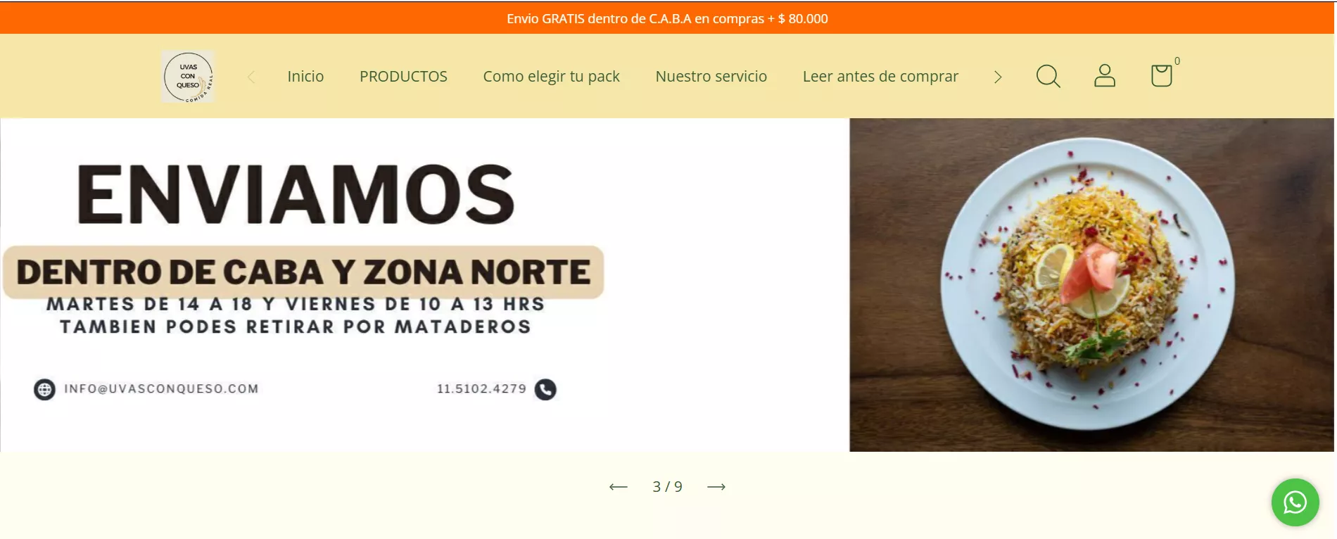 Tienda online de Uvas con Queso.