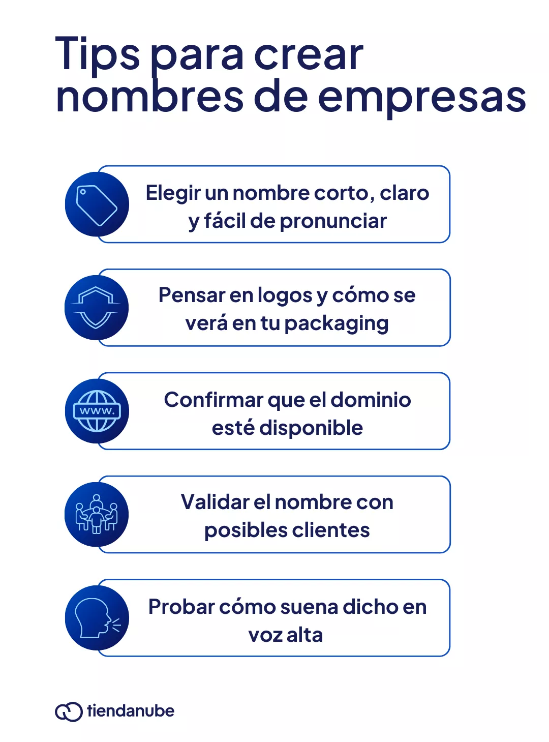 Lista de tips para elegir nombres de empresas.
