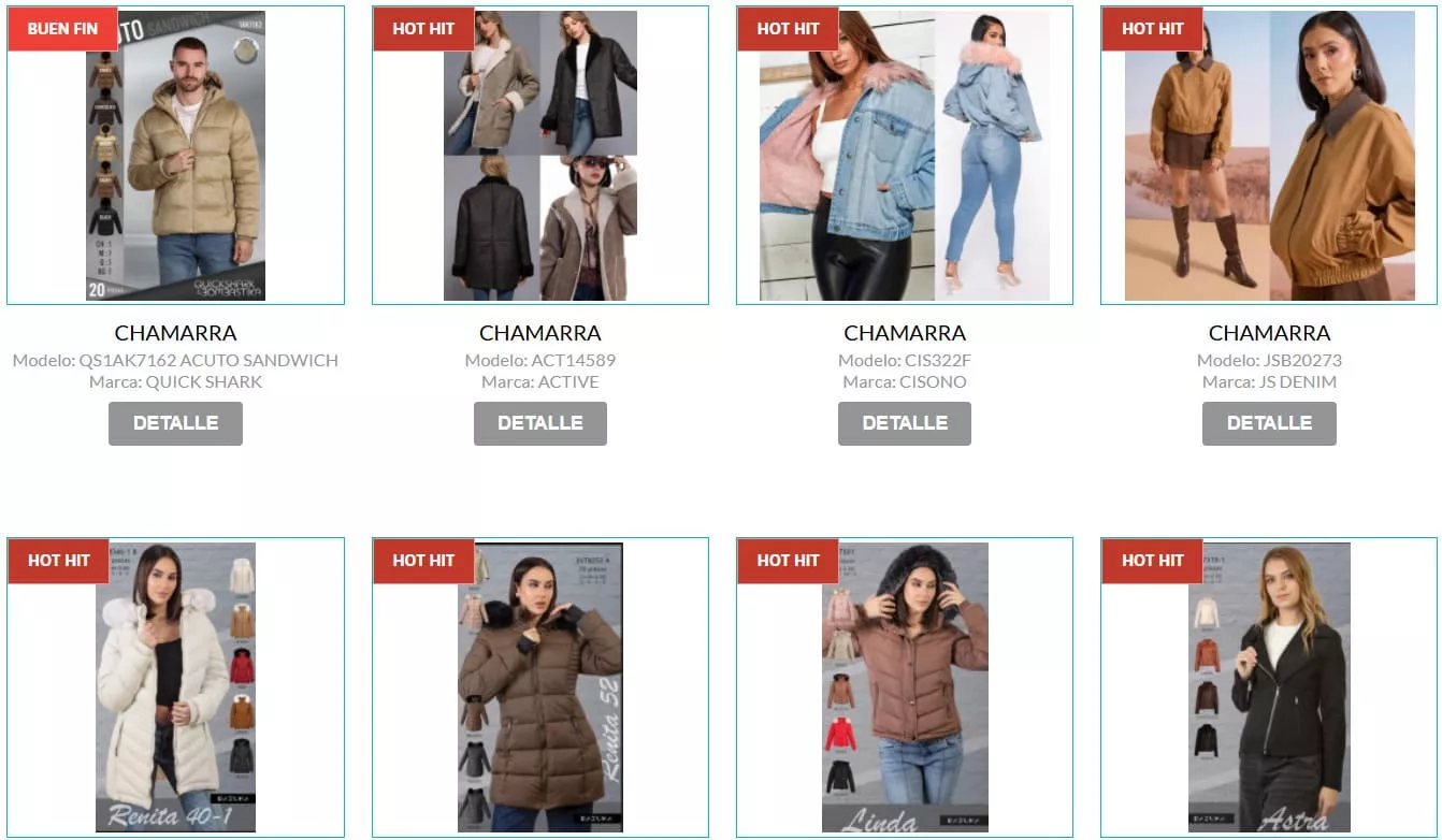 Catálogo de proveedor de chamarras al mayoreo: Troppo Di Moda.