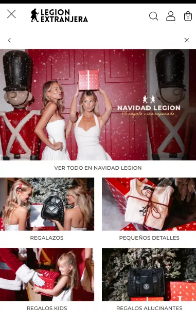 Ejemplo de ventas navideñas de Legión Extranjera, que vende con Tiendanube Evolución.