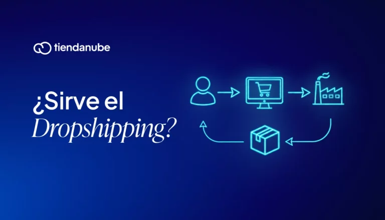 Esquema de dropshipping junto al texto “¿Sirve el dropshipping’”.