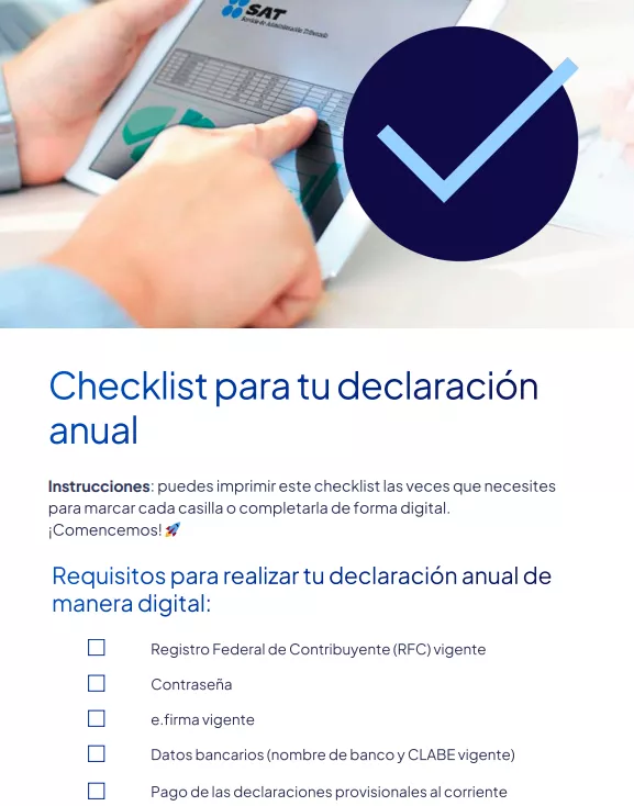 Requisitos para presentar declaración anual SAT.