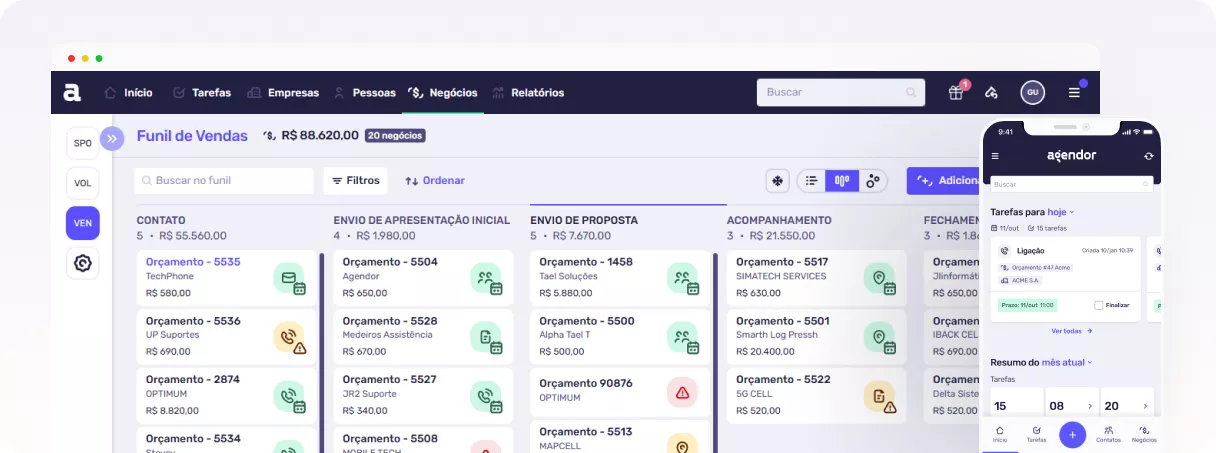 Plataforma de CRM Agendor
