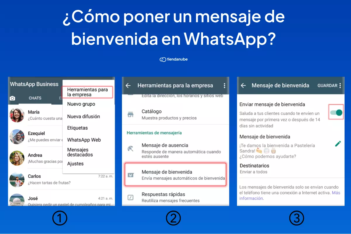 Pasos para poner un mensaje autom&aacute;tico en WhatsApp de bienvenida.