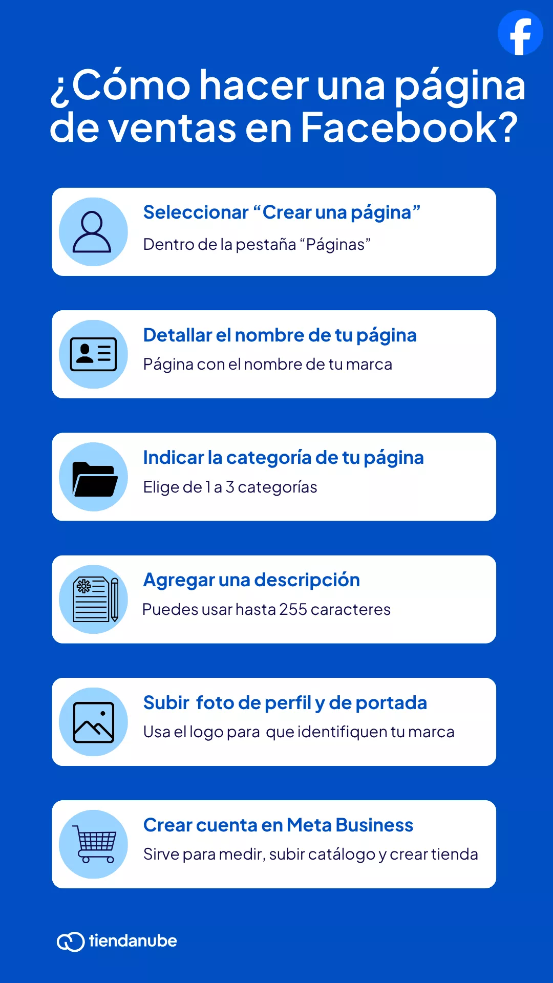 Pasos de c&oacute;mo hacer una p&aacute;gina de ventas en Facebook.