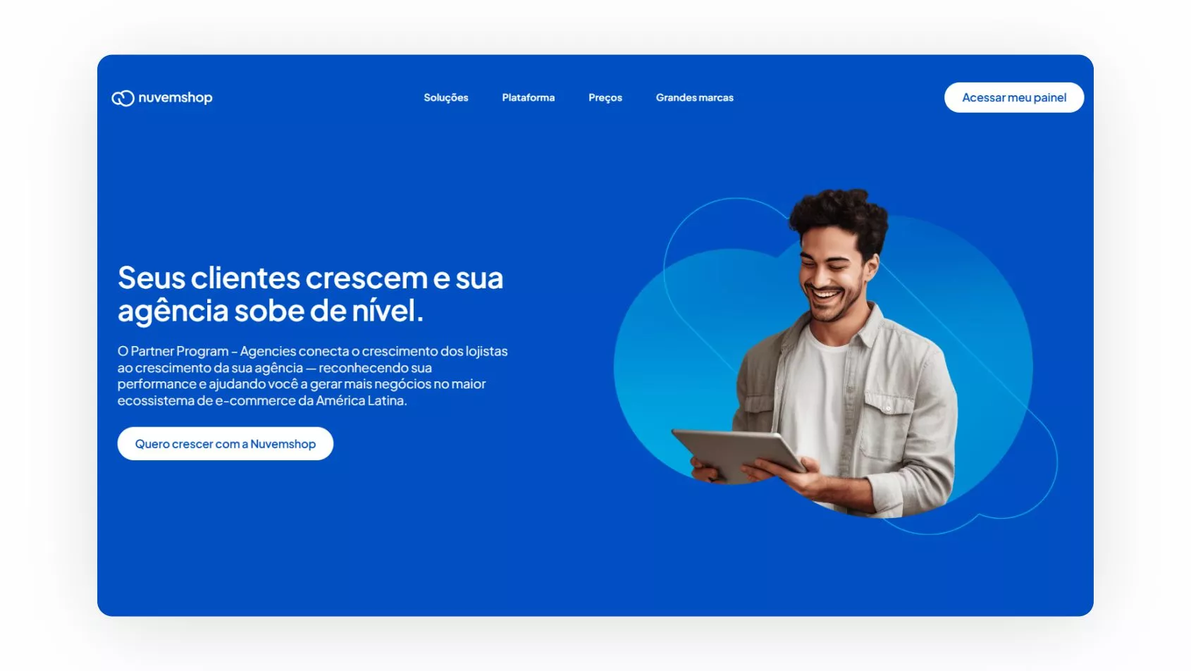 Captura de tela Programa de Parceiros Nuvemshop.