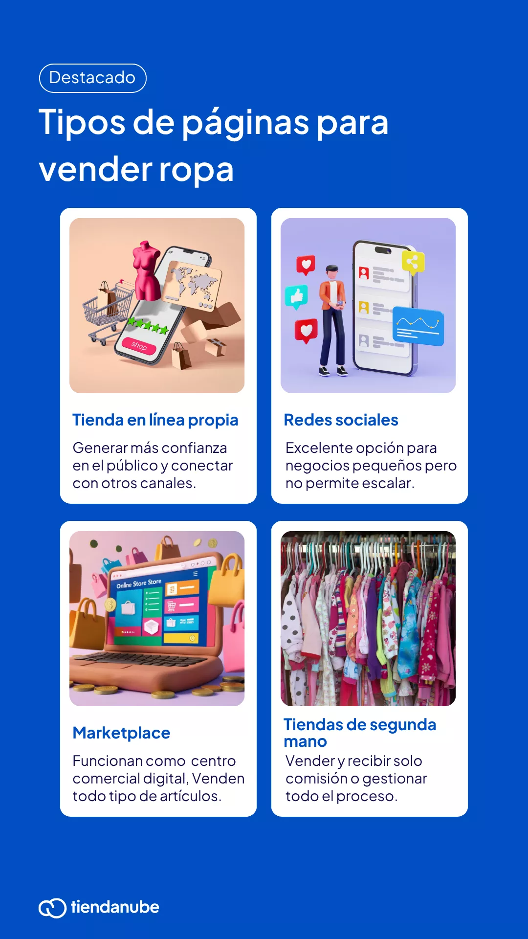 4 tipos de p&aacute;ginas para vender ropa.