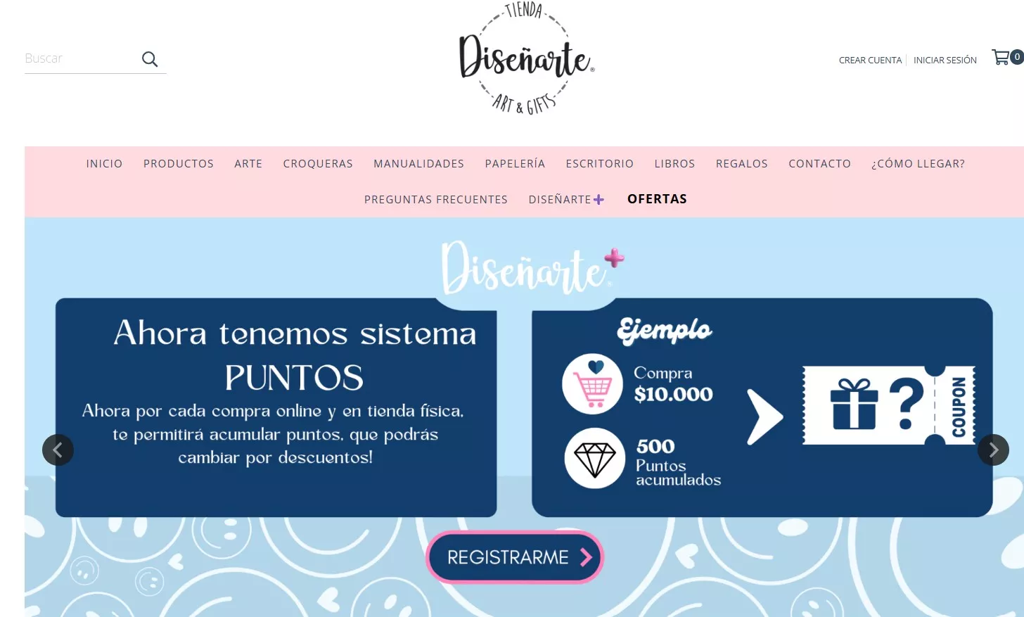 Dise&ntilde;arte, ejemplo de tienda en l&iacute;nea creada con Tiendanube. 