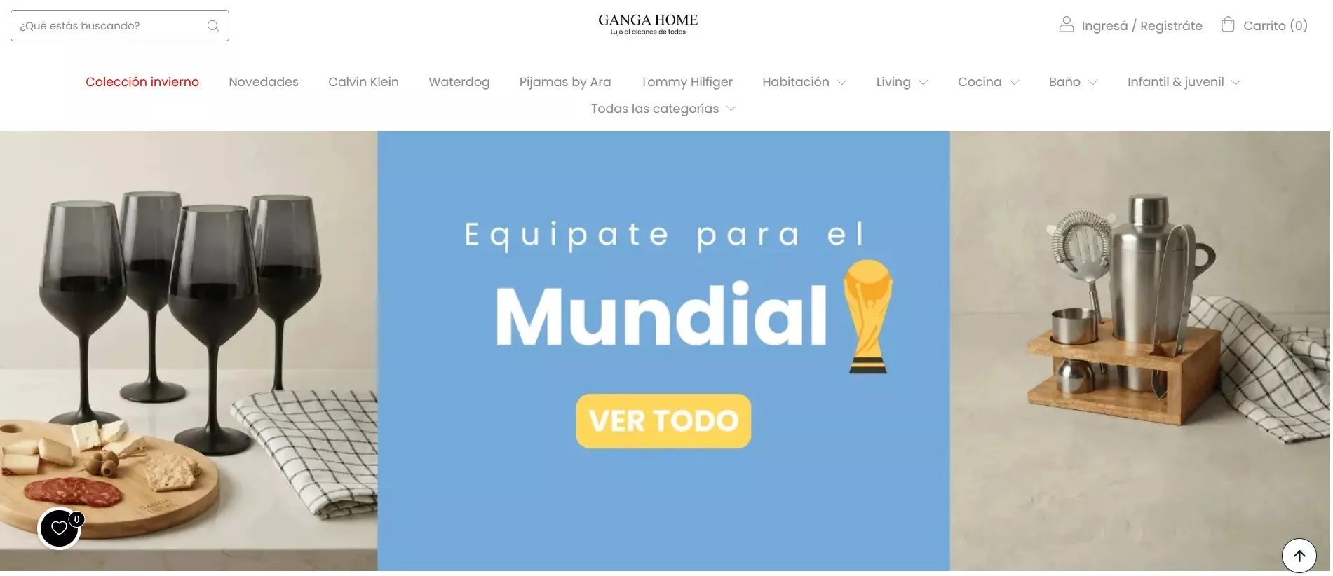 Ganga Home, ejemplo de empresas de tiendas online en Argentina. 